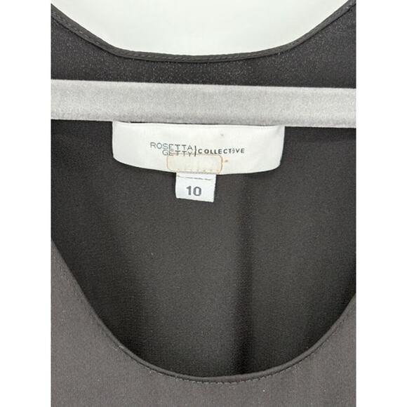 Rosetta Getty Collective Sleeveless Satin Shift Maxi Dress in Black – Size 10 - Picture 5 of 6